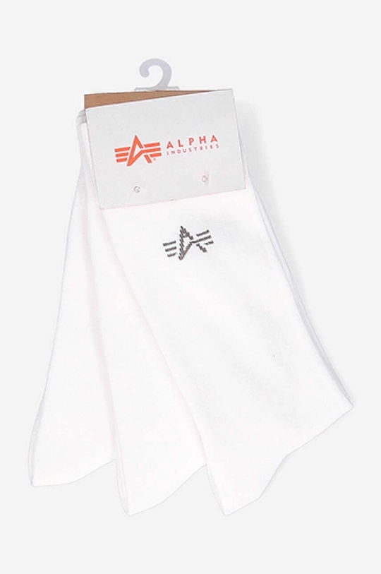 biela Ponožky Alpha Industries Basic Socks 3-pak Unisex