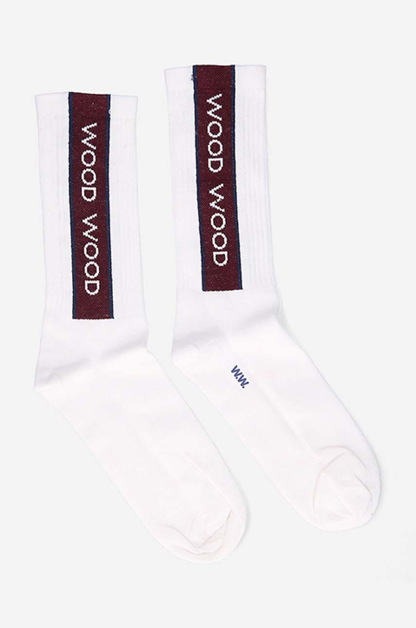 bílá Ponožky Wood Wood Conor Logo Sport Socks Unisex