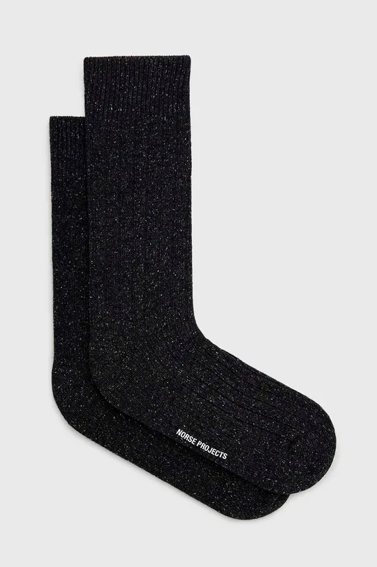 šedá Ponožky s příměsí vlny Norse Projects Bjarki Bjarki Neps Wool Rib Sock Unisex
