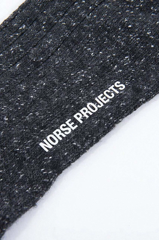 Ponožky s příměsí vlny Norse Projects Bjarki Bjarki Neps Wool Rib Sock šedá