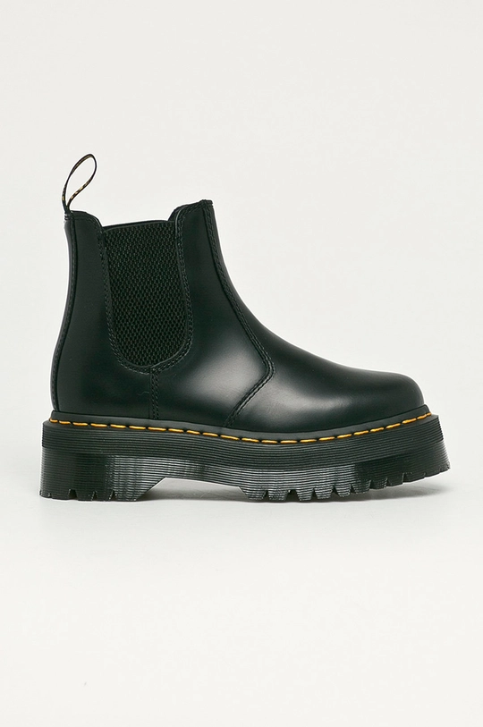 negru Dr. Martens ghete Chelsea de piele 2976 Quad De femei