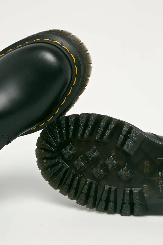 black Dr. Martens leather chelsea boots 2976 Quad