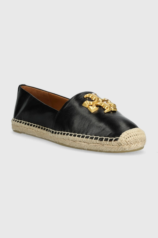 Шкіряні еспадрилі Tory Burch Eleanor Espadrille чорний