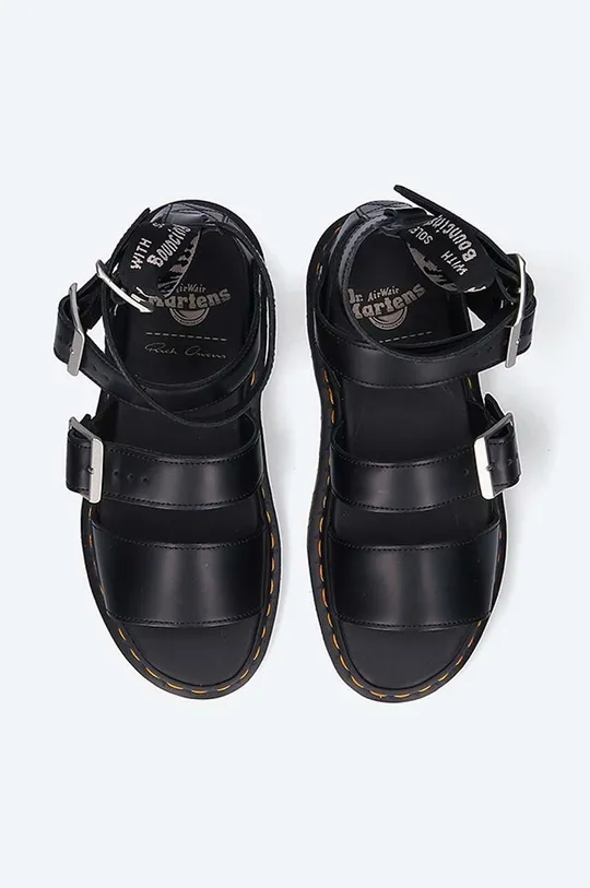 black Dr. Martens leather sandals Rick Owens x Martens Gryphon