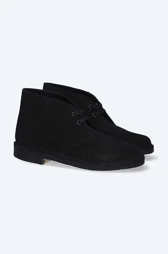 negru Clarks Originals cizme din piele întoarsă Desert Boot