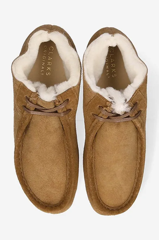 hnedá Semišové topánky Clarks Wallabee