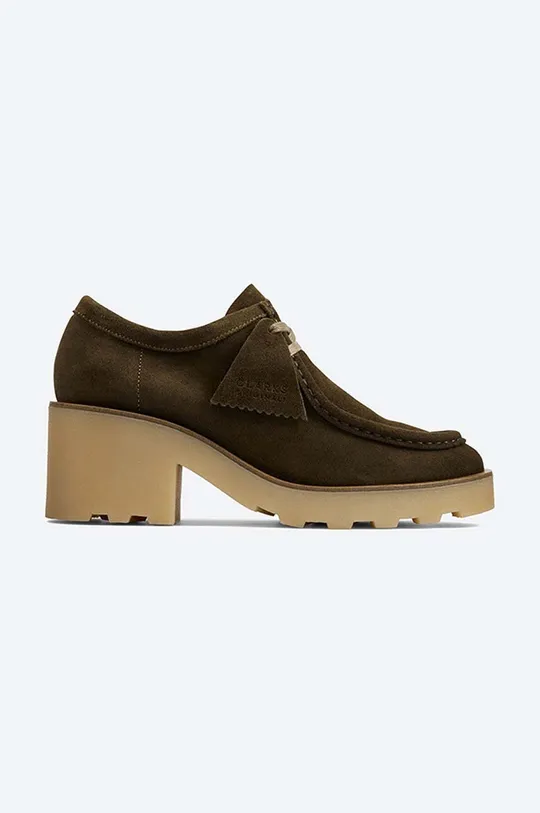 зелений Замшеві черевики Clarks Wallabee Block Жіночий