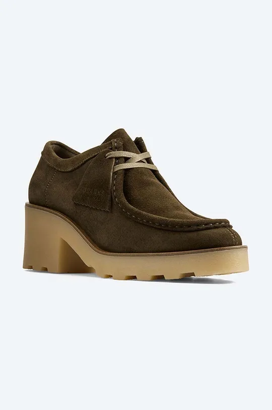 зелений Замшеві черевики Clarks Wallabee Block