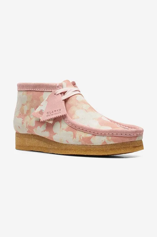 pink Clarks suede ankle boots Wallabee Boot