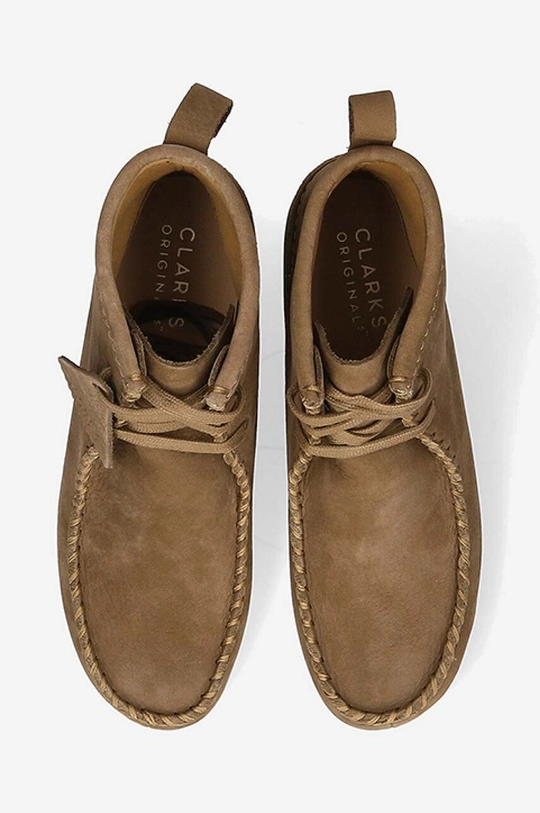 smeđa Gležnječe od brušene kože Clarks Wallabee Craft