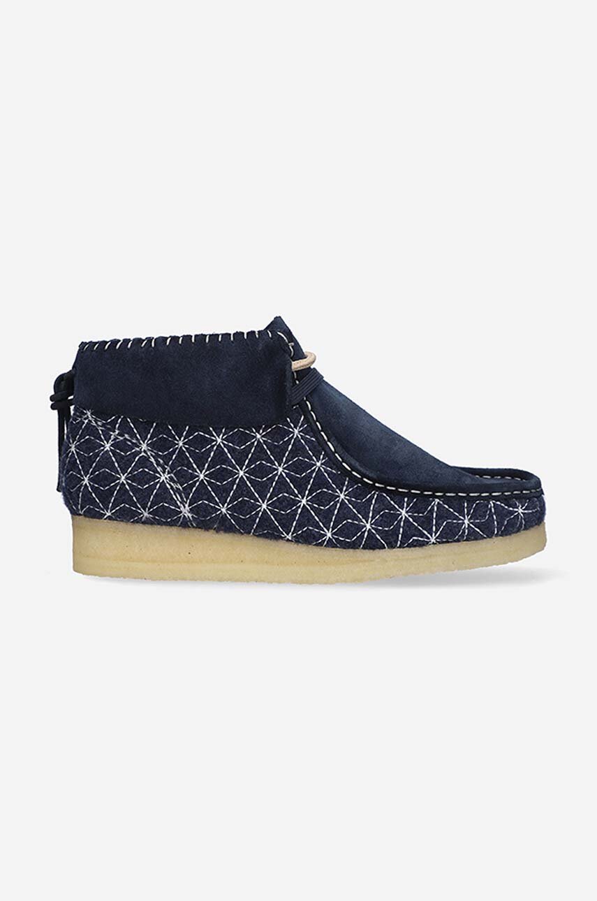 Clarks ankle boots Wallabee Boot women's navy blue color 26168706 at PRM US