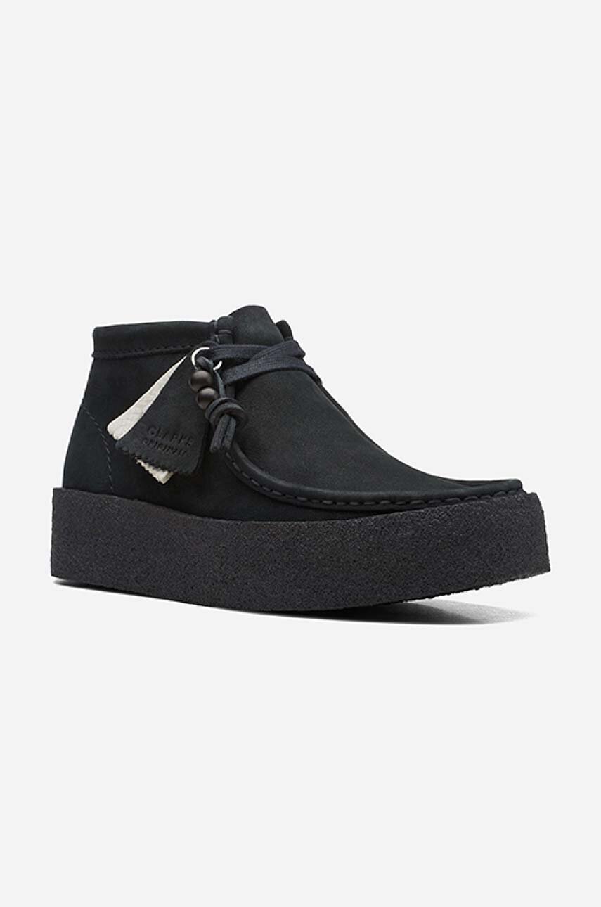 Clarks suede ankle boots Wallabee women's black color | buy on PRM