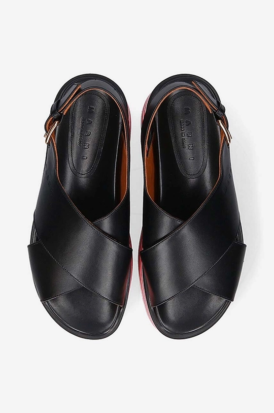 чорний Шкіряні сандалі Marni Wedge Shoe