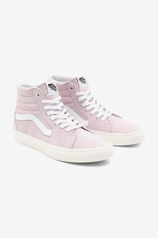 ροζ Δερμάτινα ελαφριά παπούτσια Vans UA SK8-Hi