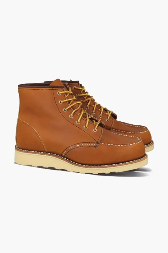 brown Red Wing leather ankle boots 6-inch Moc Toe