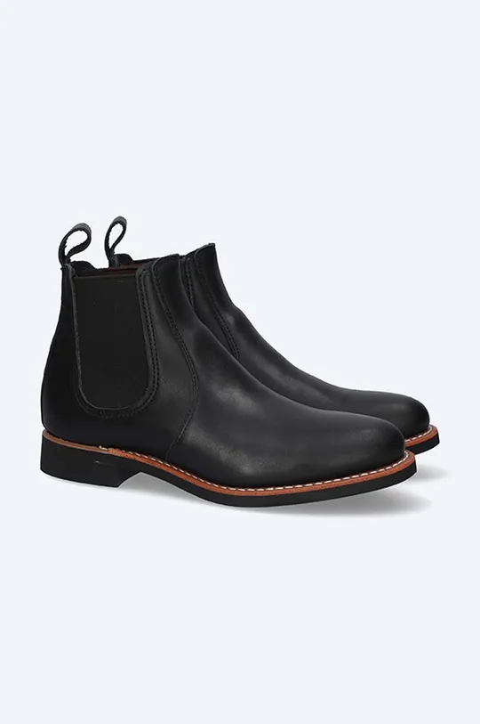 black Red Wing leather chelsea boots