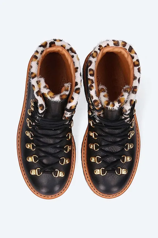 black Fracap leather ankle boots MAGNIFICO M120