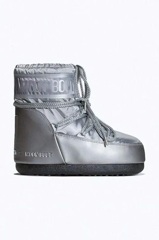 srebrny panelled leather ankle boots Black Damski