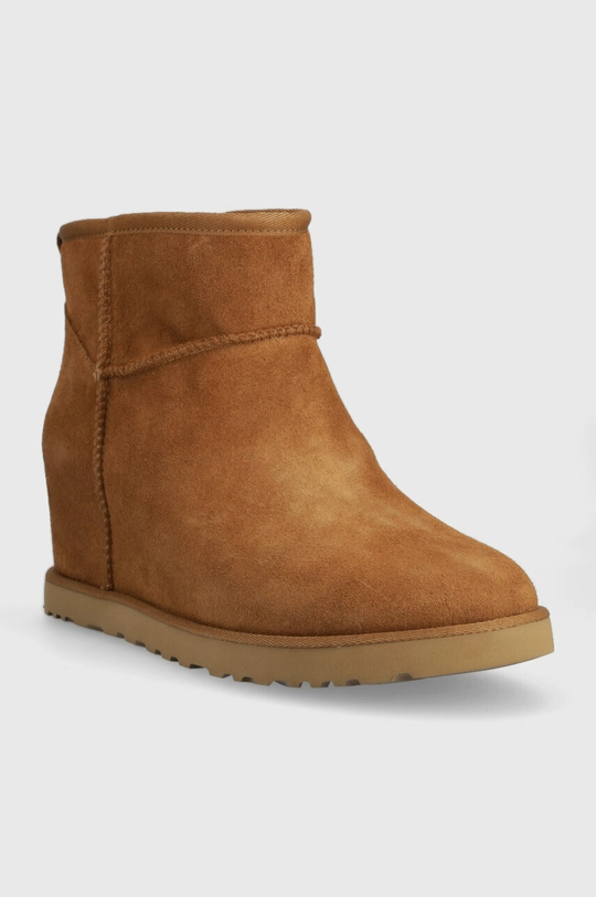 Cipele za snijeg od brušene kože UGG Classic Femme Mini smeđa