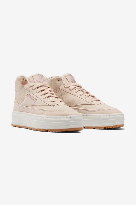 Semišové tenisky Reebok Club C Geo Mid béžová