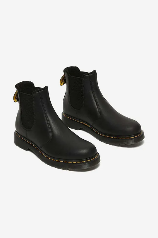 black Dr. Martens leather chelsea boots 2976 Valor Waterproof 27142001