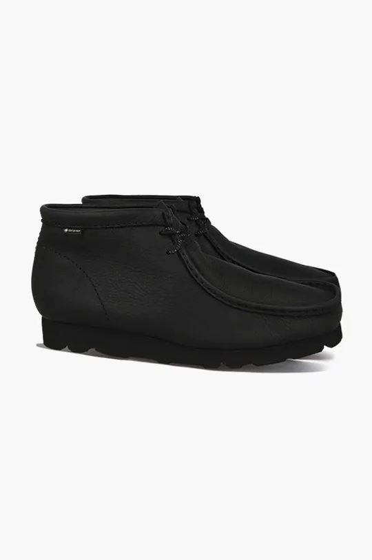 black Clarks leather shoes Wallabee BT GTX