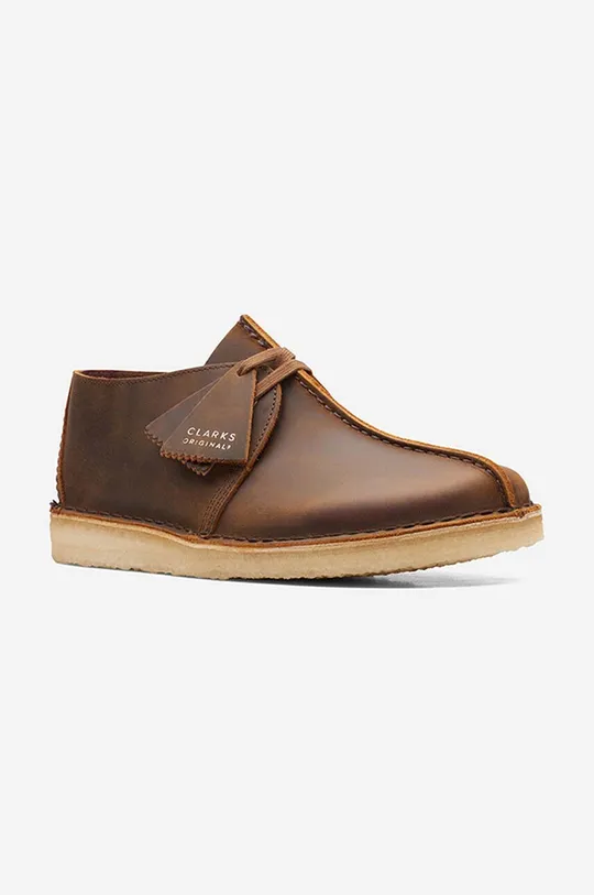 brown Clarks leather shoes Desert