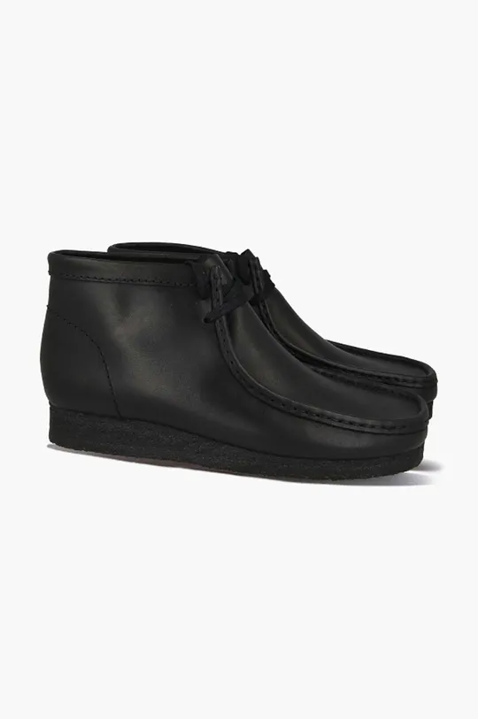 black Clarks leather shoes Wallabee 26155512
