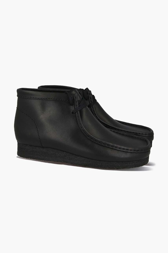 černá Kožené polobotky Clarks Wallabee 26155512