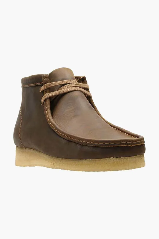brown Clarks leather shoes Wallabee Boot