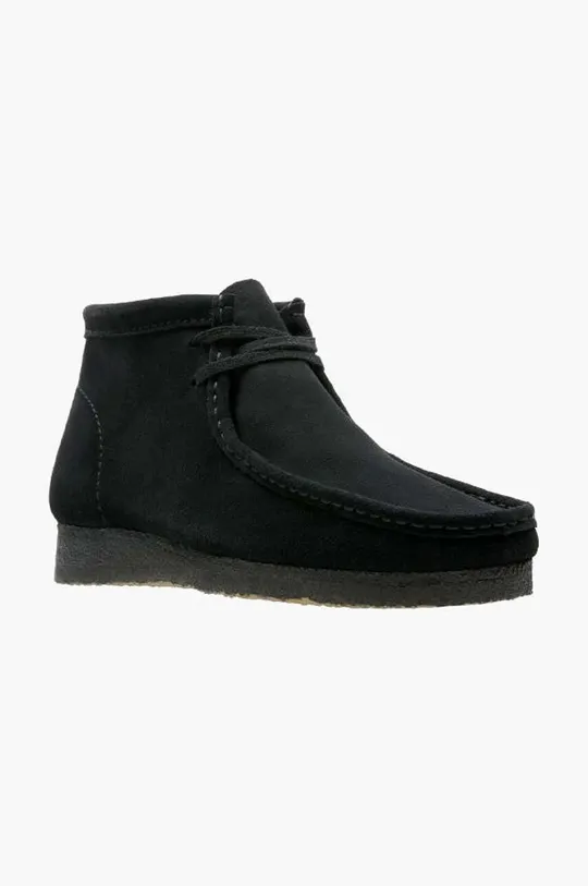 negru Clarks Originals pantofi de piele întoarsă Wallabee Boot