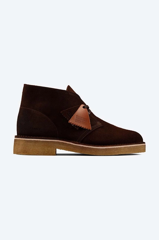 hnedá Semišové členkové topánky Clarks Desert Boot Pánsky