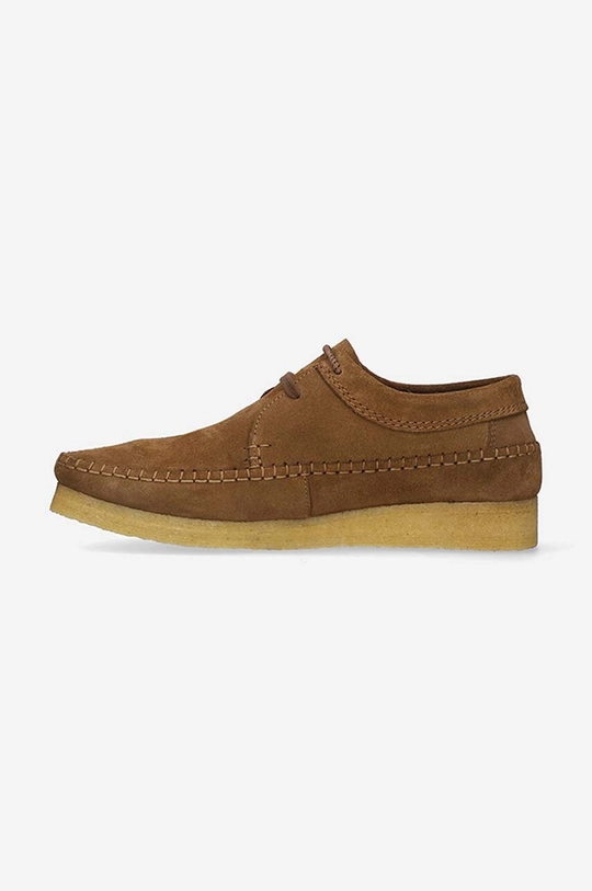 Clarks suede shoes Weaver Cola  Uppers: Natural leather Inside: Natural leather Outsole: Synthetic material