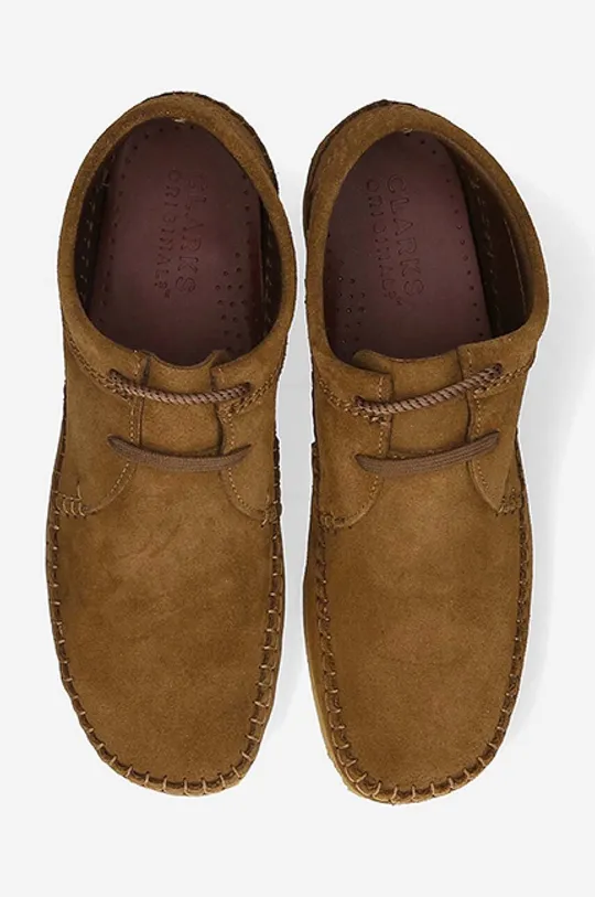 brown Clarks suede shoes Weaver Cola
