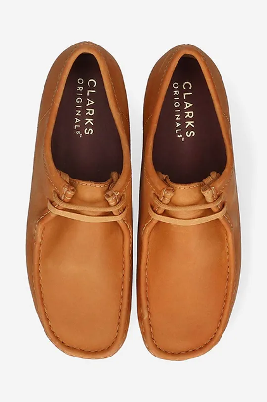 hnedá Kožené poltopánky Clarks Wallabee