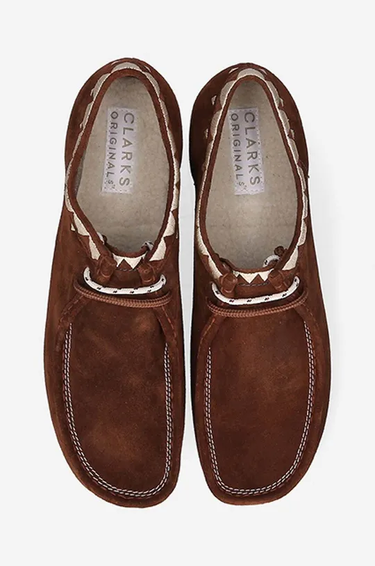 hnědá Semišové polobotky Clarks Originals Wallabee