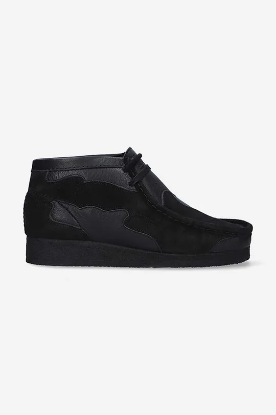 černá Kožené polobotky Clarks Originals Wallabee Boot Patch Pánský