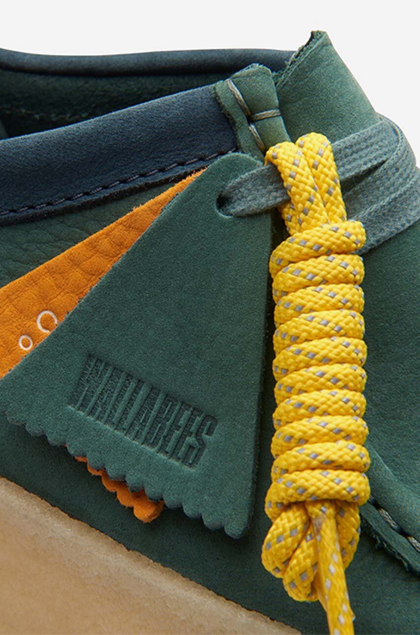 Clarks Men's Wallabee Moccasin Shoes - Green Suede, FTR2Lo - Comfortable Casual Dress Shoes