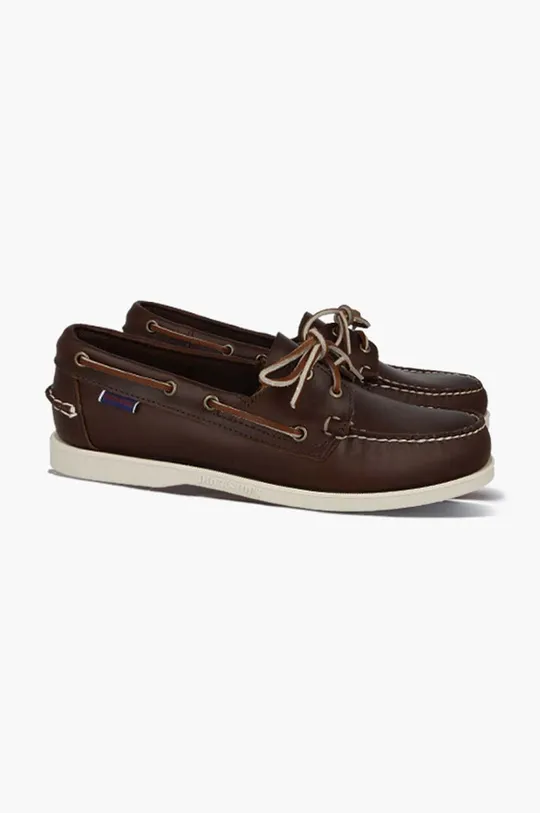 burgundské Kožené mokasíny Sebago Docksides Portland Waxed