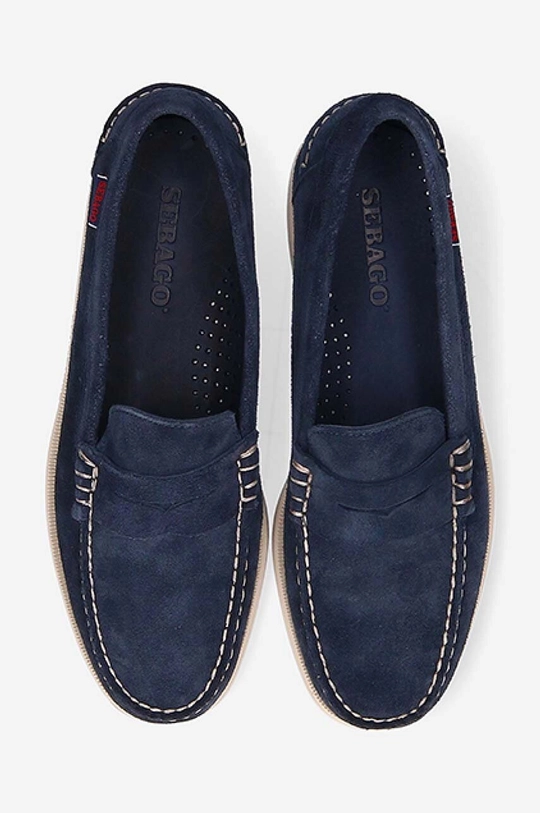 navy Sebago suede loafers