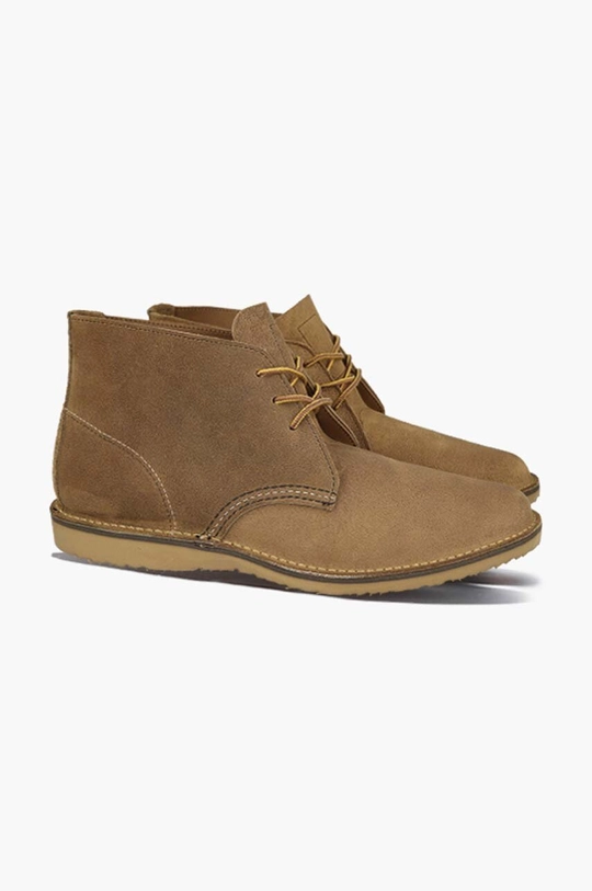 brązowy Red Wing buty zamszowe