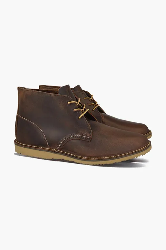 dark brown Red Wing leather shoes