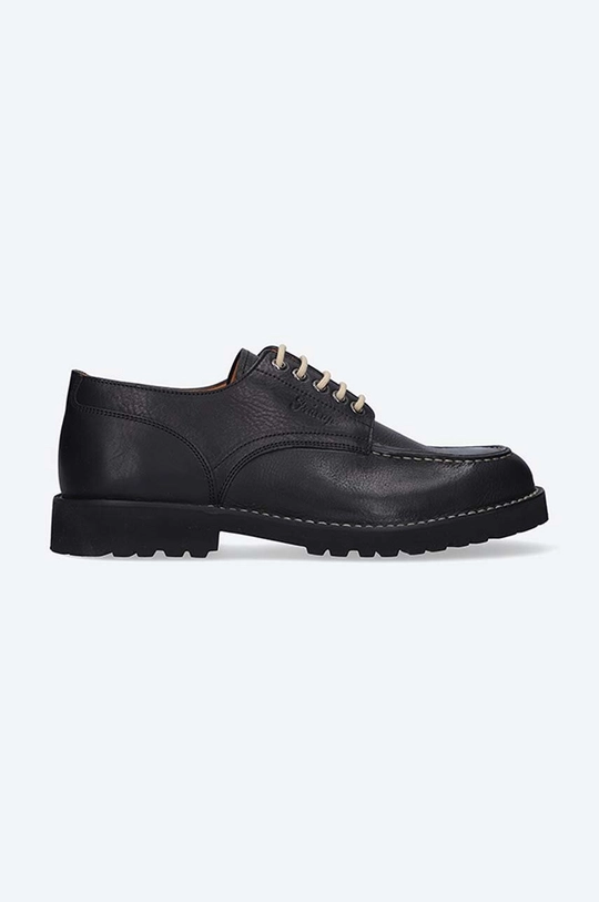 negru Fracap pantofi de piele POSTMAN DERBY De bărbați