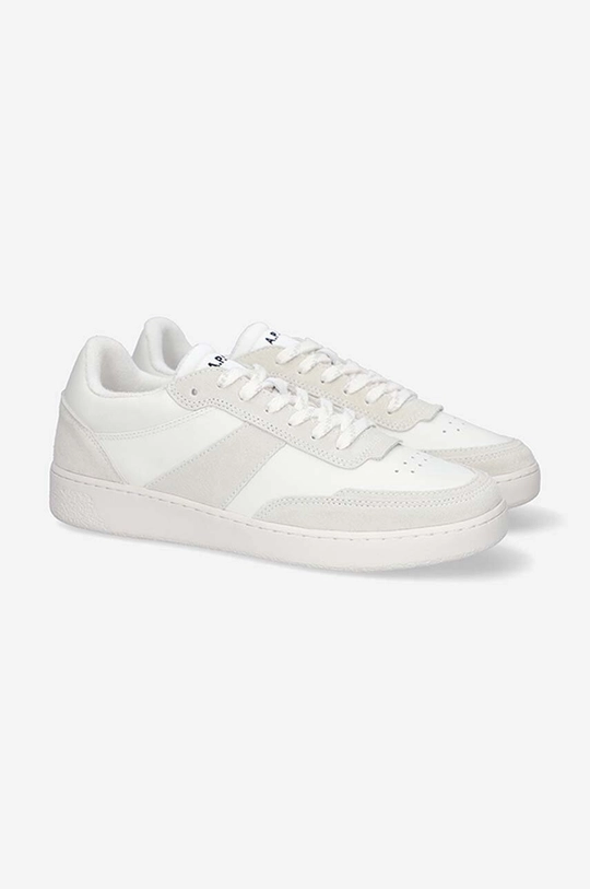 Kožené sneakers boty A.P.C. Plain PUAAW-M56112 WHITE Pánský