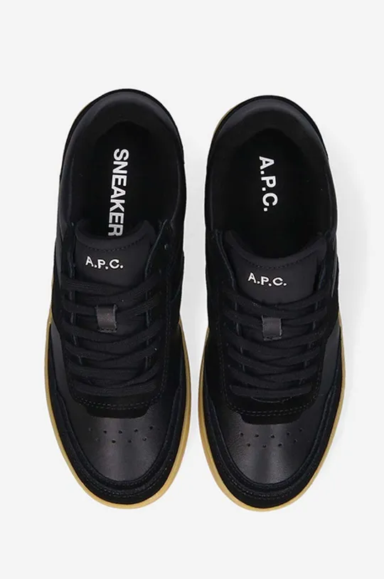 negru A.P.C. sneakers din piele Plain