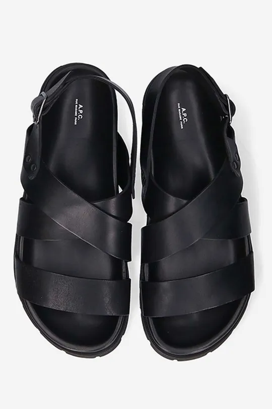 black A.P.C. leather sandals Emile