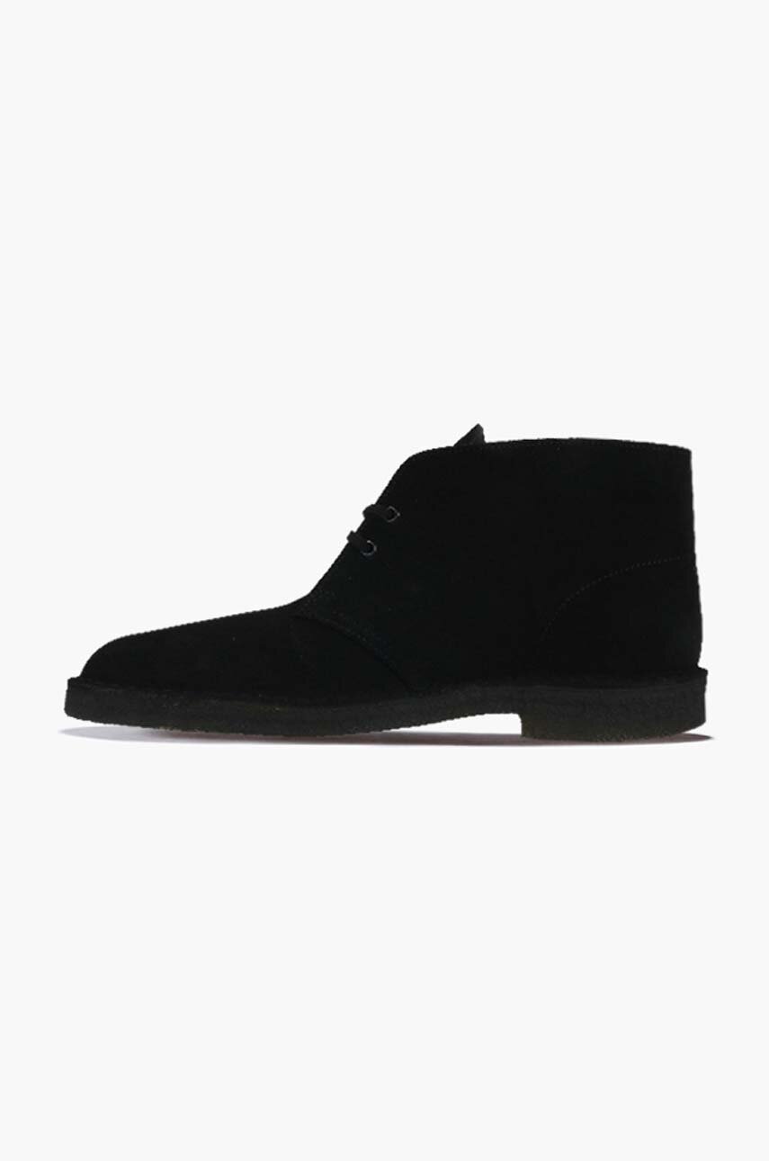 Clarks Originals pantofi de piele întoarsă Desert Boot negru