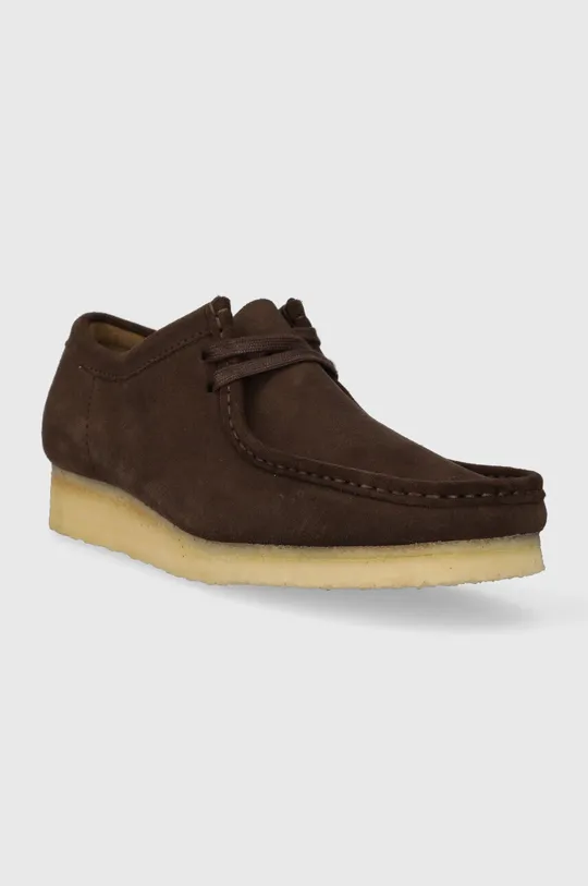 Замшеві туфлі Clarks Originals Wallabee коричневий