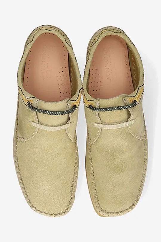 green Clarks suede shoes Originals Weaver