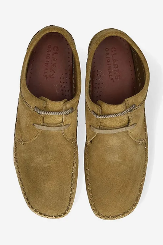 brown green Clarks suede shoes Originals Weaver